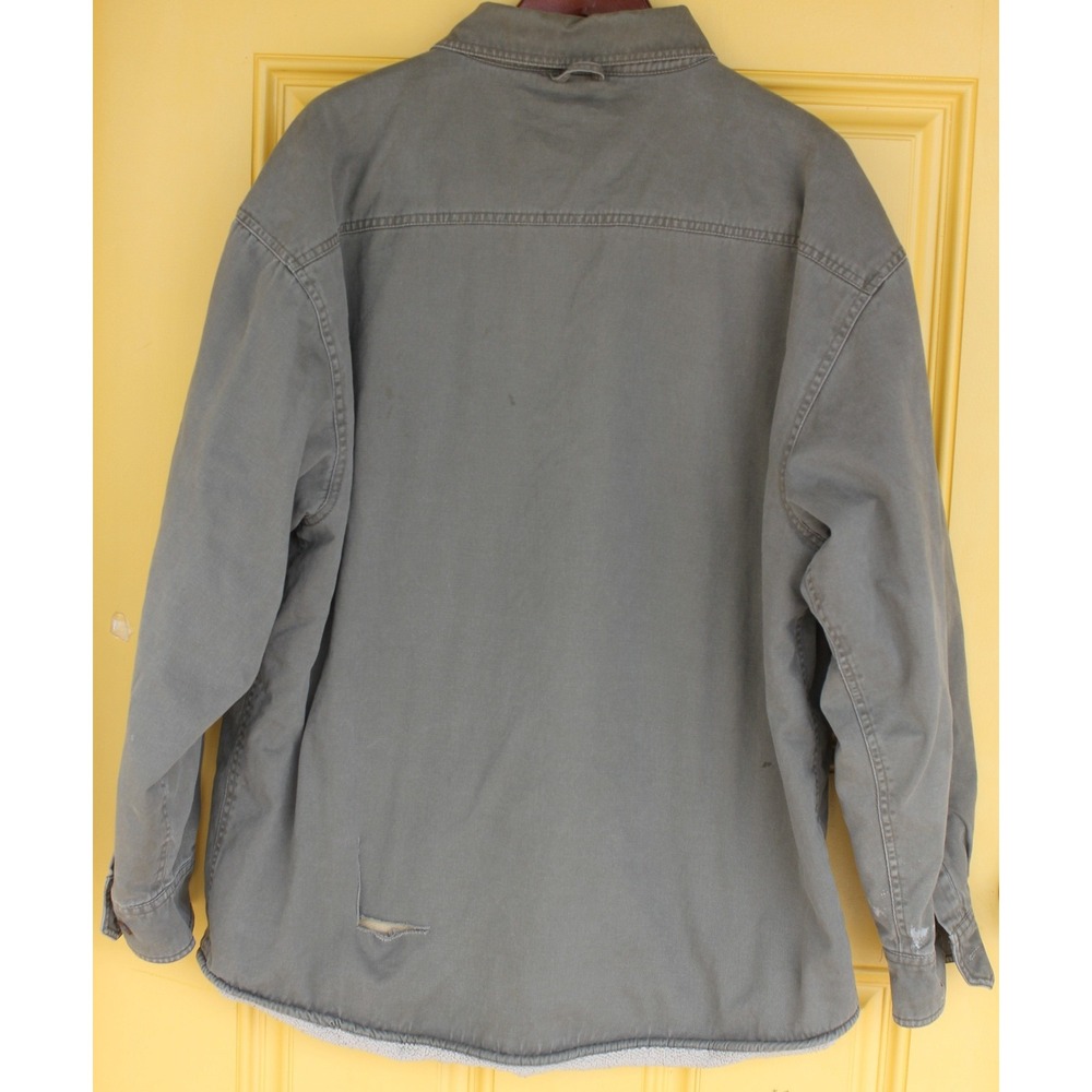 Levi's Sherpa Lined Work Shirt Jacket SZ XL Gray Workwear‎ Utility Chore Coat - Picture 3 of 10